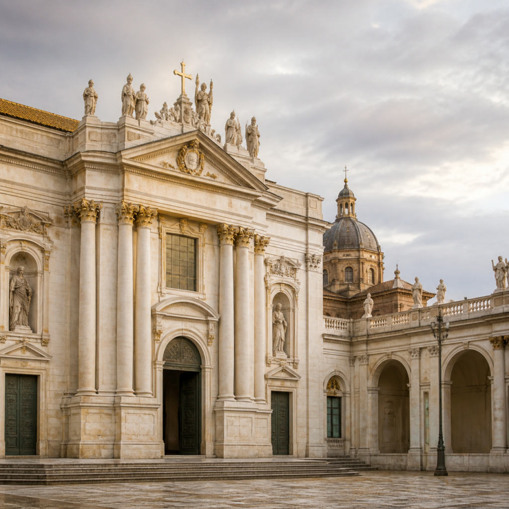 Fachada de basílica clásica